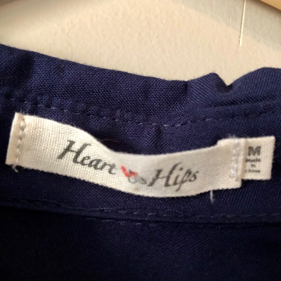 Heart and Hips Navy Blue Tunic Length Blouse - Picture 5 of 10